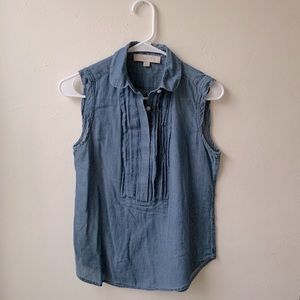 LOFT Sleeveless Blue Blouse